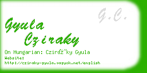 gyula cziraky business card